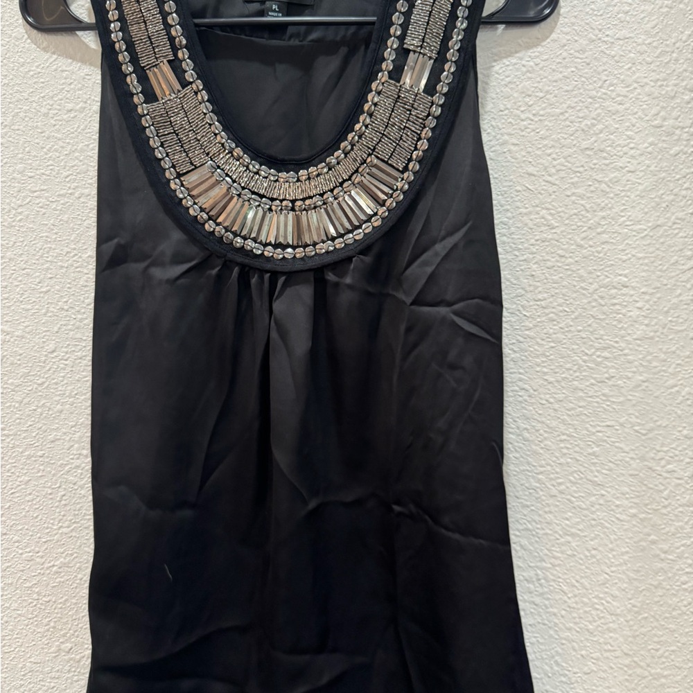 NWOT Black Beaded Sleeveless Top